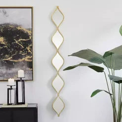 Kirklands Home Slim Stacked Raindrop Wall Mirror Gold Clearance