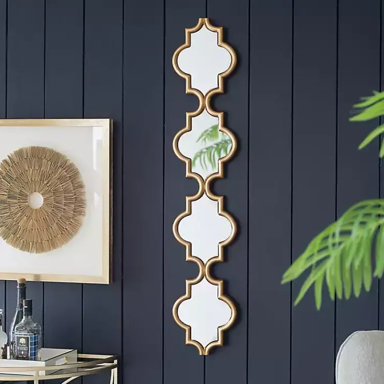 Kirklands Home Slim Stacked Trellis Wall Mirror Gold Best