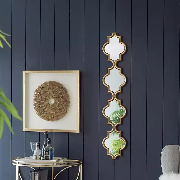 Kirklands Home Slim Stacked Trellis Wall Mirror Gold Best
