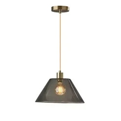 Kirklands Home Gold Smoked Glass Pendant Light