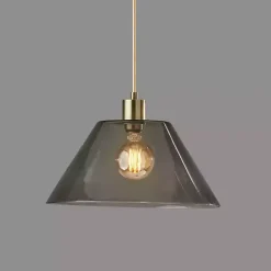 Kirklands Home Gold Smoked Glass Pendant Light