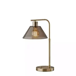 Kirklands Home Gold Smoked Glass Table Lamp Gray Hot