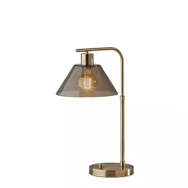 Kirklands Home Gold Smoked Glass Table Lamp Gray Hot