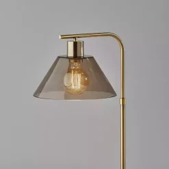 Kirklands Home Gold Smoked Glass Table Lamp Gray Hot