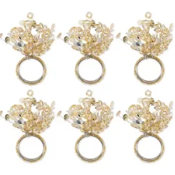 Christmas Dining & Entertaining>Kirklands Home Sparkle Napkin Rings, Set of 6 Gold