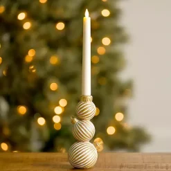 Christmas Decorations>Kirklands Home Stacked Ornament Taper Candle Holder Gold