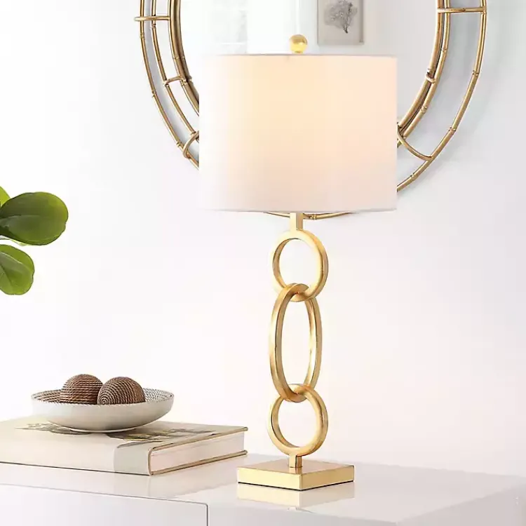 Kirklands Home Gold Stacked Rings Alaia Table Lamp White Online