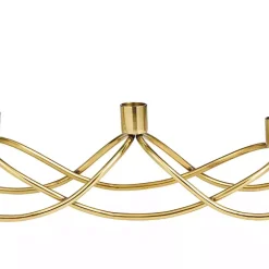 Candle Holders>Kirklands Home Stainless Steel Curved Candelabra Gold