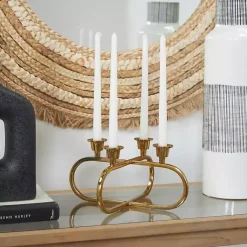 Candle Holders>Kirklands Home Stainless Steel Geometric Candle Holder Gold