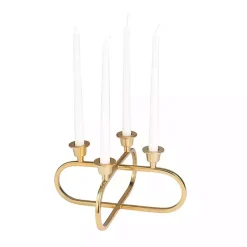 Candle Holders>Kirklands Home Stainless Steel Geometric Candle Holder Gold