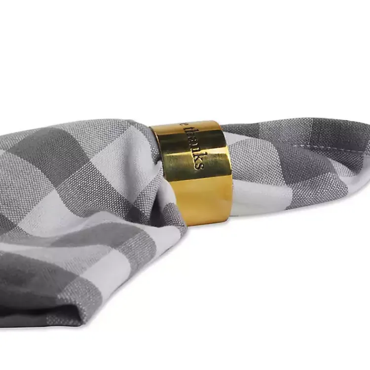 Fall>Kirklands Home Gold Stamped Harvest Napkin Rings, Set of 4