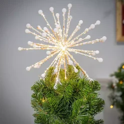 Christmas Tree Decorations>Kirklands Home Gold Starburst Snowflake LED Tree Topper