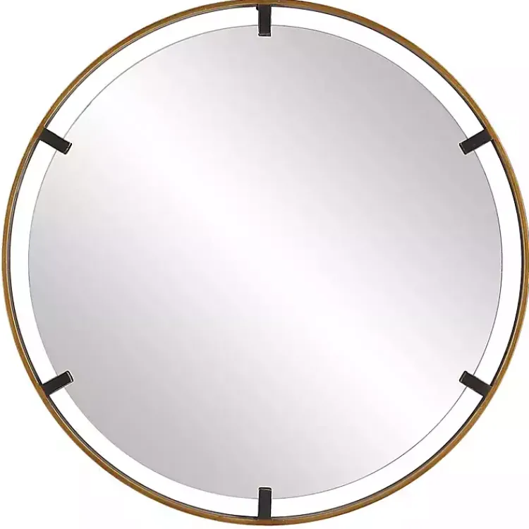 Kirklands Home Gold Suspended Round Wall Mirror Best