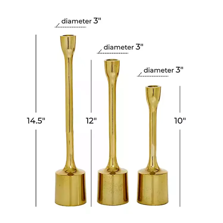 Candle Holders>Kirklands Home Taper Candle Holders, Set of 3 Gold