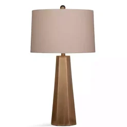Kirklands Home Gold Tapered Hexagon Table Lamp Tan Outlet