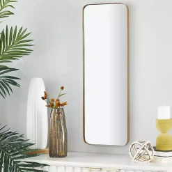 Kirklands Home Gold Thin Iron Frame Curved Corner Mirror Online
