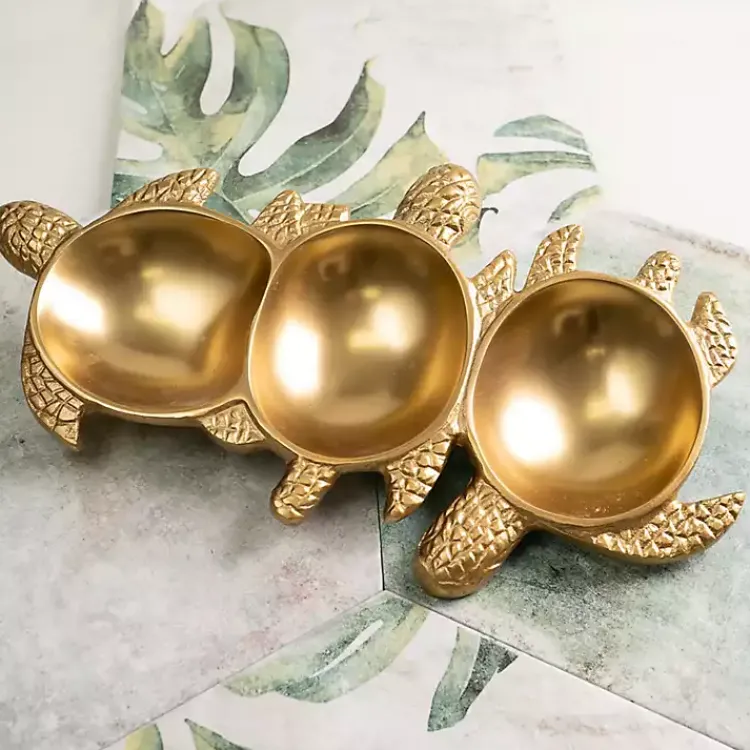 Kirklands Home Turtle Vanity Tray Gold Discount