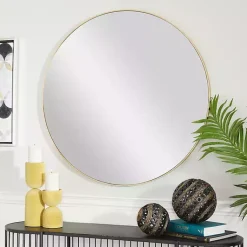 Kirklands Home Gold Wood Round Frame Mirror Discount