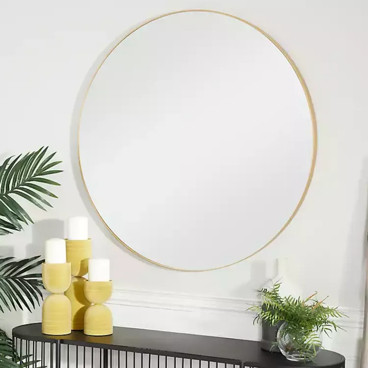 Kirklands Home Gold Wood Round Frame Mirror Discount