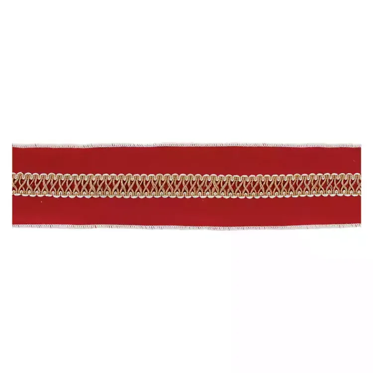 Christmas Decorations>Kirklands Home Gold Zig Zag 5 yard Christmas Ribbons, Set of 2