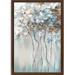 Kirklands Home Golden Blue Forest Framed Canvas Art Print New