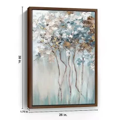 Kirklands Home Golden Blue Forest Framed Canvas Art Print New
