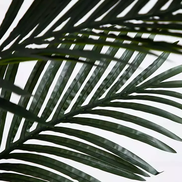 Trees & Topiaries>Kirklands Home Golden Cane Palm Tree in Woven Planter, 8 ft.