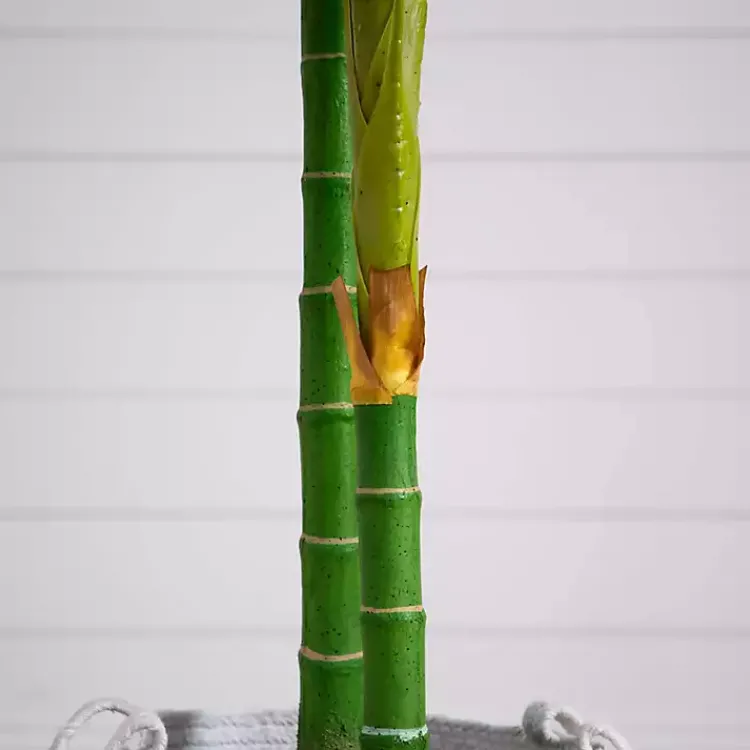 Trees & Topiaries>Kirklands Home Golden Cane Palm Tree in Woven Planter, 8 ft.