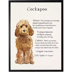 Kirklands Home Golden Cockapoo Facts Framed Wall Plaque Outlet