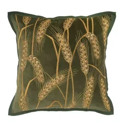 Fall>Kirklands Home Golden Embroidered Wheat Pillow