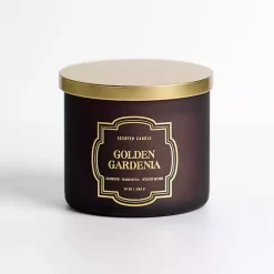 Candles>Kirklands Home Golden Gardenia 14 oz. 3-Wick Jar Candle Brown
