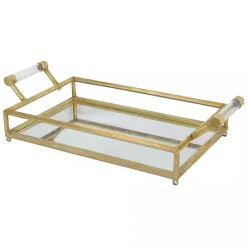 Decorative Trays>Kirklands Home en Glammed Mirror Decorative Tray Gold