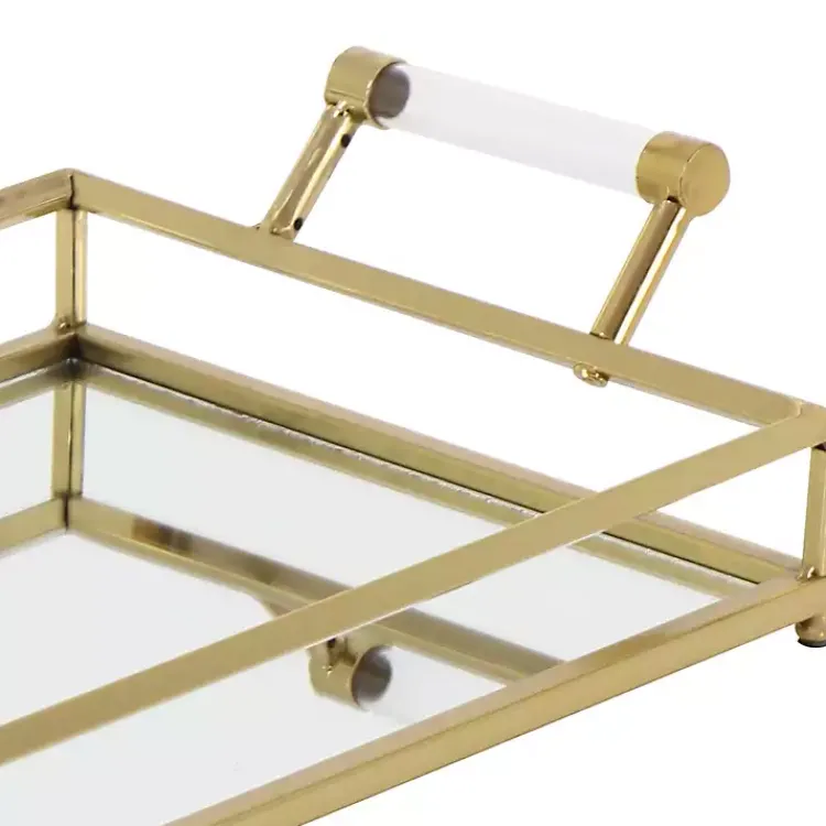 Decorative Trays>Kirklands Home en Glammed Mirror Decorative Tray Gold