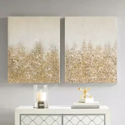 Kirklands Home en Glimmer Canvas Art Prints, Set of 2 Gold Best