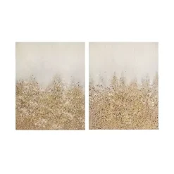 Kirklands Home en Glimmer Canvas Art Prints, Set of 2 Gold Best