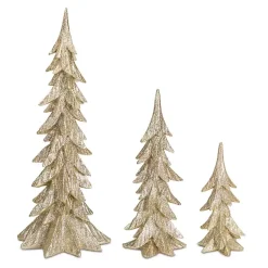 Christmas Decorations>Kirklands Home Golden Glitter Tabletop Ever Trees, Set of 3 Green