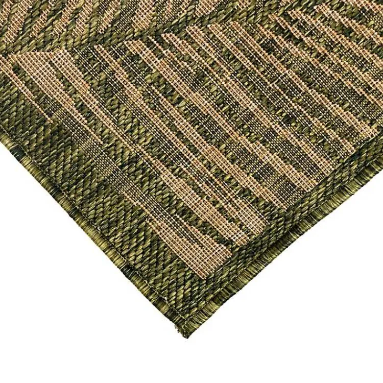 Kirklands Home Golden Green Palm Leaves Outdoor Area Rug, 7x9 Outlet