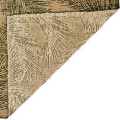 Kirklands Home Golden Green Palm Leaves Outdoor Area Rug, 7x9 Outlet