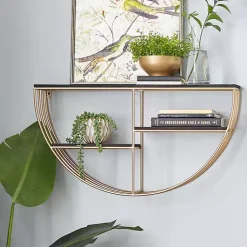 Kirklands Home Golden Half Moon Wall Shelves Clearance