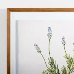 Kirklands Home Golden Leaves Herbs Lavender Framed Art Print New