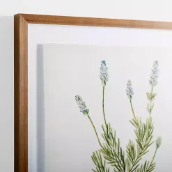Kirklands Home Golden Leaves Herbs Lavender Framed Art Print New