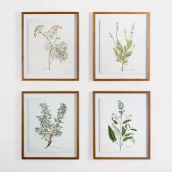 Kirklands Home Golden Leaves Herbs Lavender Framed Art Print New