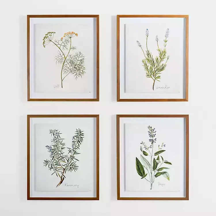 Kirklands Home Golden Leaves Herbs Sage Framed Art Print