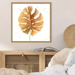 Kirklands Home Golden Palm Framed Canvas Art Print