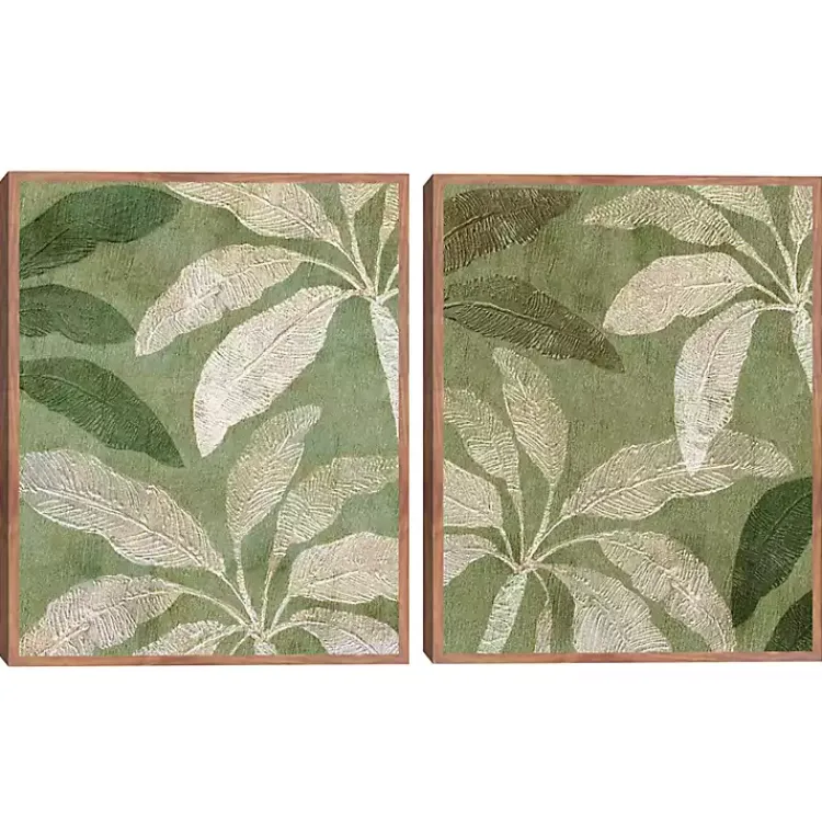 Kirklands Home Golden Palms Framed Canvas Art Prints, Set of 2