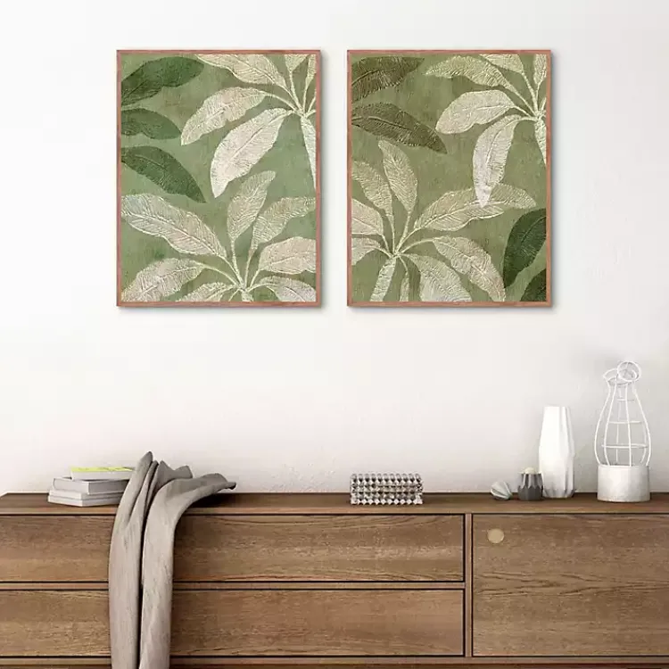 Kirklands Home Golden Palms Framed Canvas Art Prints, Set of 2