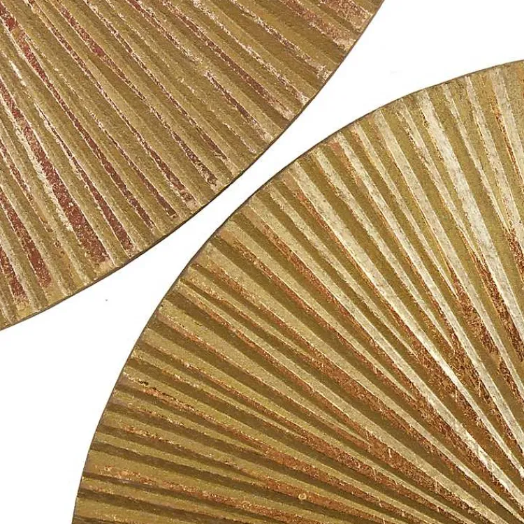 Kirklands Home en Ribbed Sunburst Wall Plates, Set of 3 Gold Online
