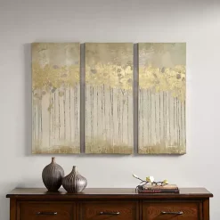 Kirklands Home en Sandy Forest Canvas Art Prints, Set of 3 Gold Best