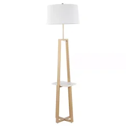 Kirklands Home Golden Triangle Marble Shelf Floor Lamp White Best
