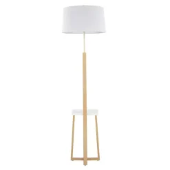 Kirklands Home Golden Triangle Marble Shelf Floor Lamp White Best
